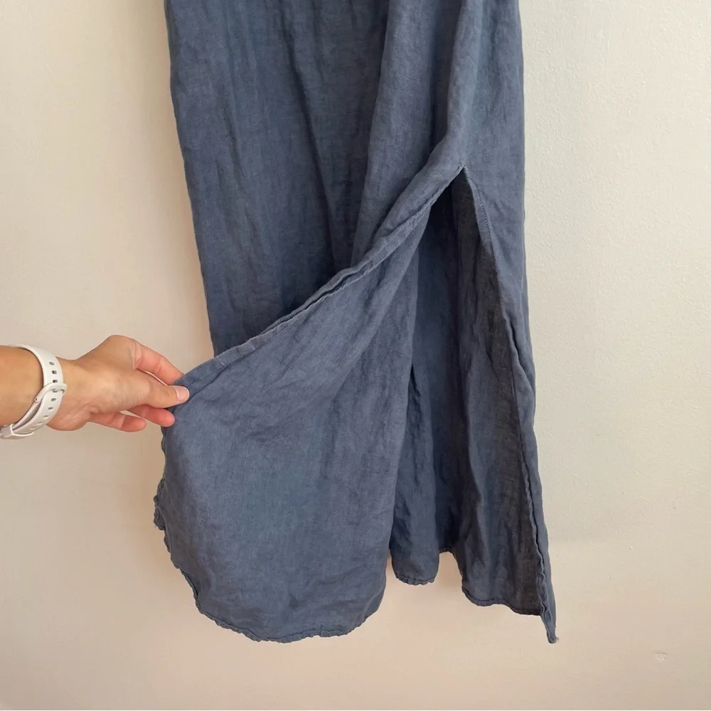 CP SHADES linen flax maxi dress coastal beachy boho lagenlook artsy slip sheath
